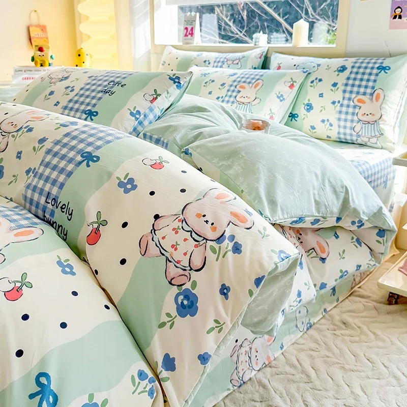 

2026 New Cotton Cartoon Printed Single Quilt Cover Spring Skin Friendly 160x210 200x230 Duvet Cover