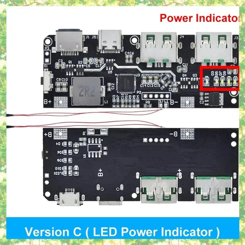 Smart-QC4.0 QC3.0 LED Dual USB 5V 4.5A 22.5W Micro/Type-C USB Mobile Power Bank 18650 Modulo di ricarica Protezione dalla temperatura