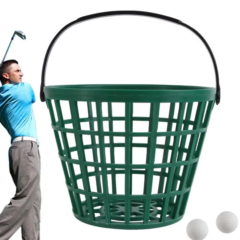 

Golf Ball Bucket Large Capacity Nylon Golf Ball Basket Portable Container With Handle Space-Saving Storage Bin For Clubs Driving