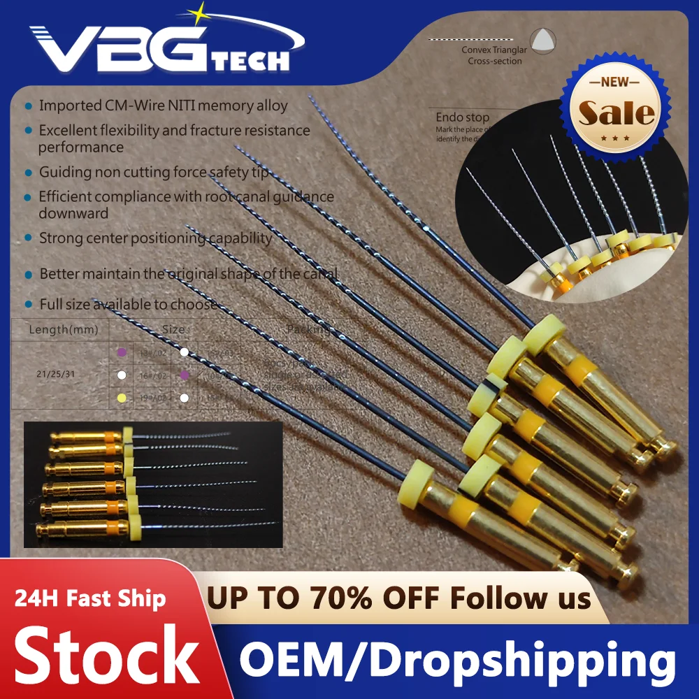 

6pcs/Pack Dental Path Glider Endo File Engine Root Canal 25/31mm Dentistry Rotary Endodontic Files endomotor productos dentales