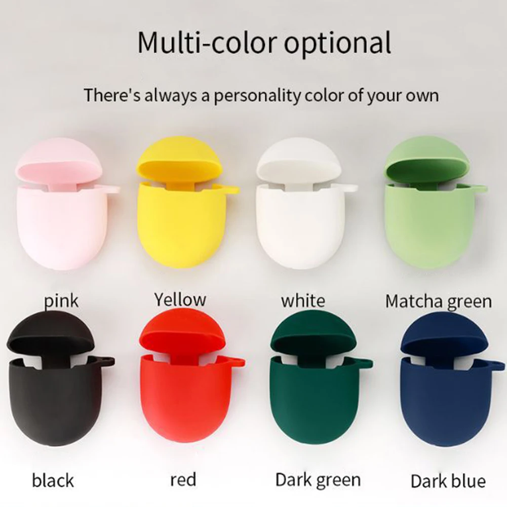 حافظة لهاتف جوجل بيكسل براعم A-Series ملحقات سماعة صندوق شحن غطاء لهاتف بيكسل براعم برو غطاء من البولي يوريثان مع خطاف ضد الضياع