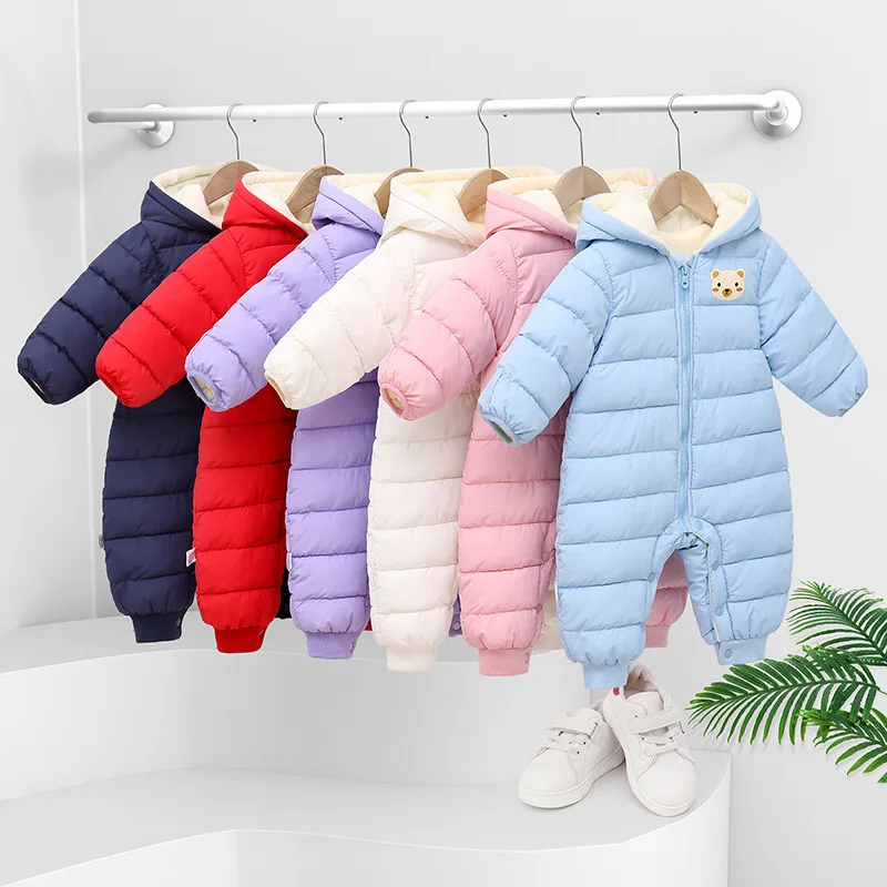 New Arrival Winter Baby Onesie Clothes Newborn Hooded Infant Romper Girls Boys Jumpsuit Children Overalls For Kids Clothing Warm