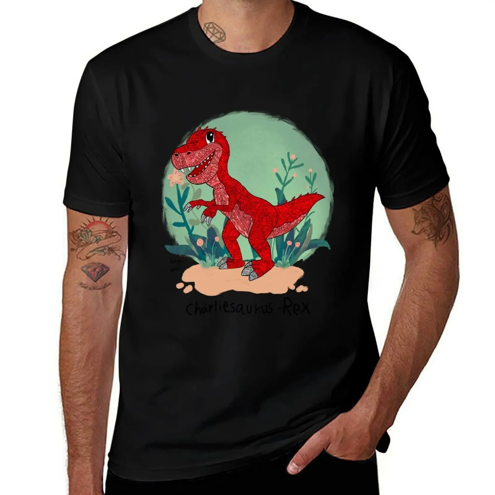 Charliesaurus Rex T-Shirt Street Fashion Casual Tee Shirt
