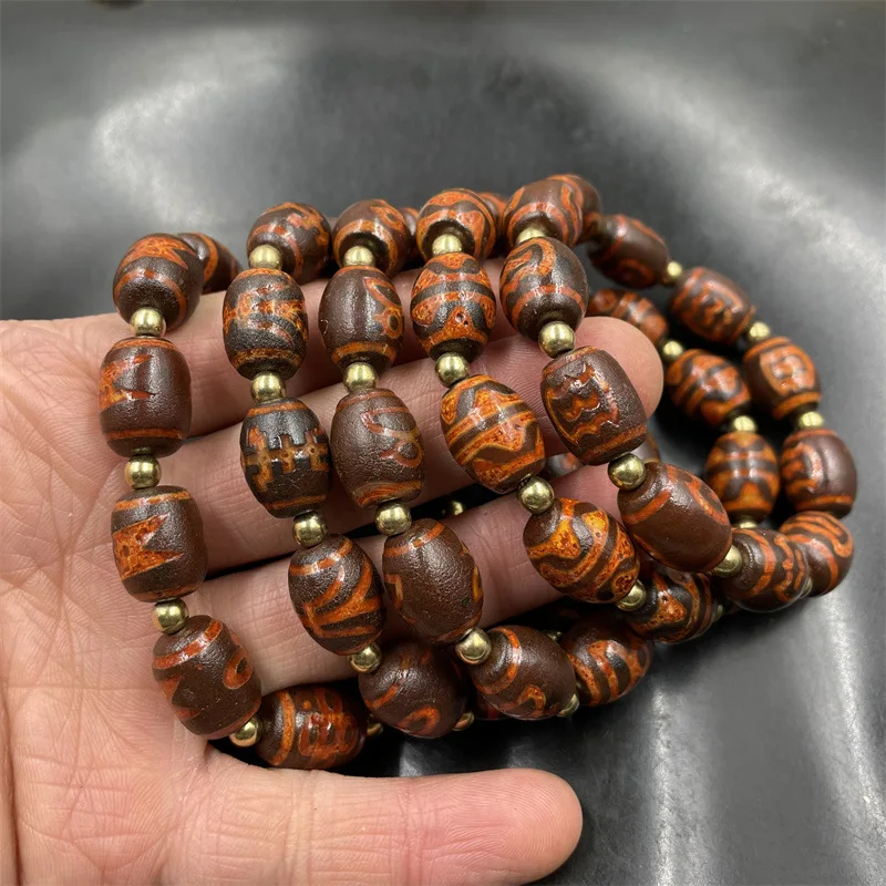 

Huya Dzi Rice Bead Tibetan Old Agate Bracelet