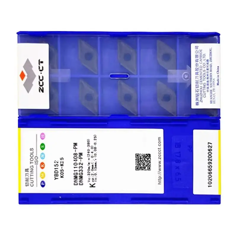 

ZCCCT DNMG110408-PM Carbide Inserts | YBC151/YBC251/YBC252/YBC351/YBD102/YBD152 Series for CNC Cutting Tools