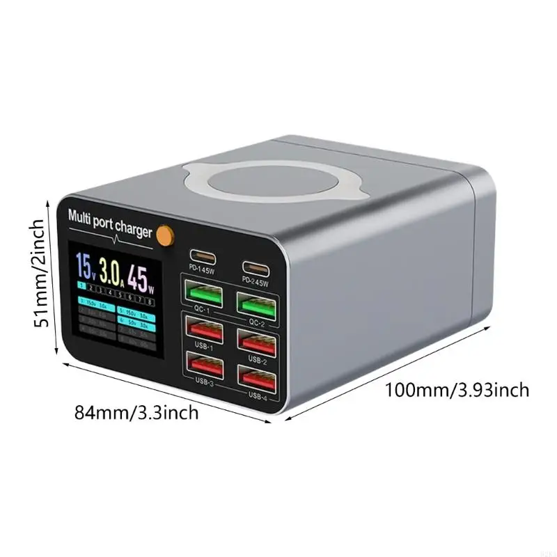 62ka 80W USB Type C مع شاحن سريع الشاحن اللاسلكي لهاتف الكمبيوتر اللوحي المحمول