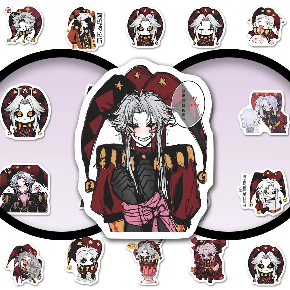Conjunto de 60 Adesivos do Jogo Anime The Freak Circus, Adesivos de Emojis de Pierrot, Adesivos de Desenhos Animados para Copos, Computadores, Skateboards e DIY