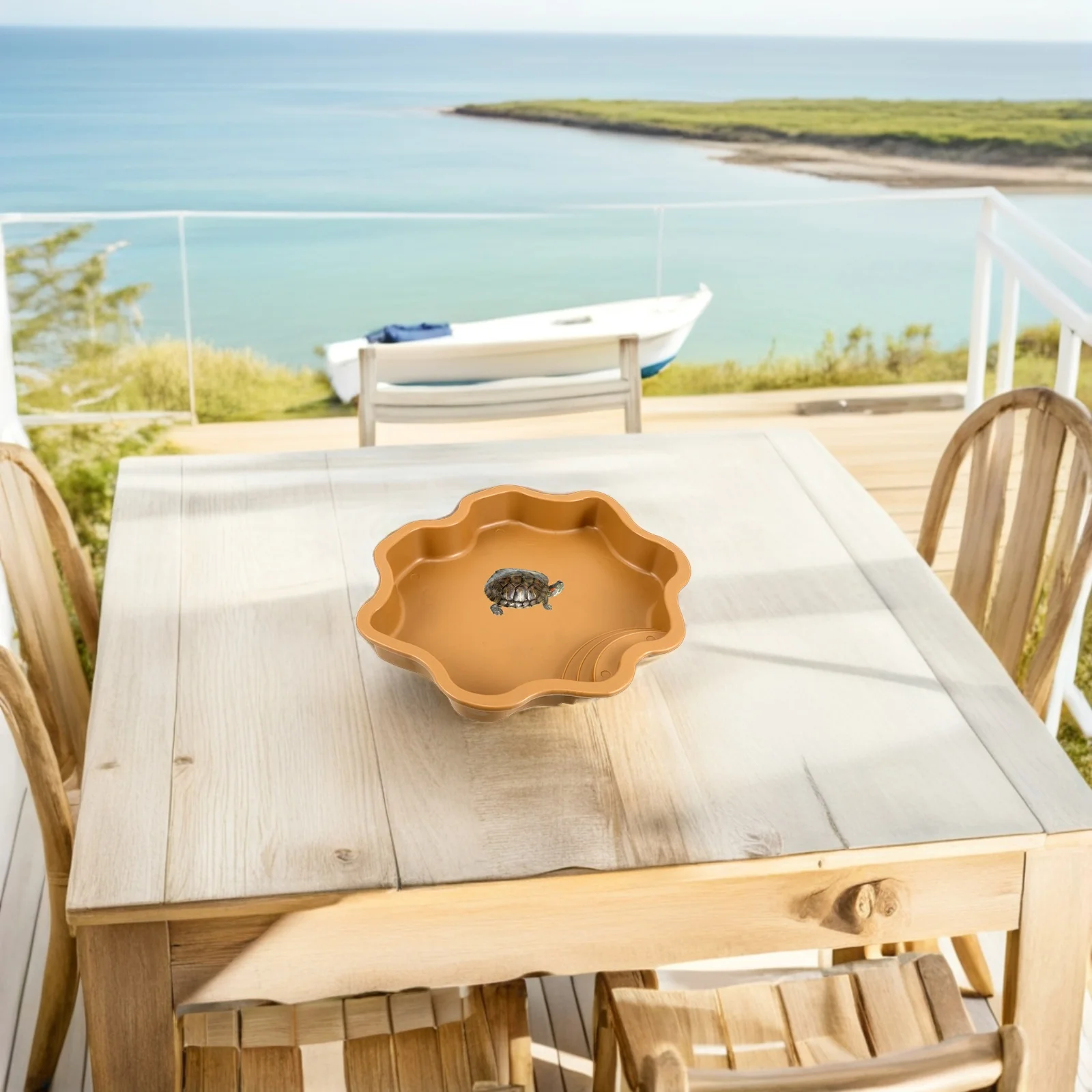 

Reptile Soaking Basin Turtle Lizard Bathing Pool Multifunctional Durable Easy Clean Indoor Outdoor Habitat Accessories