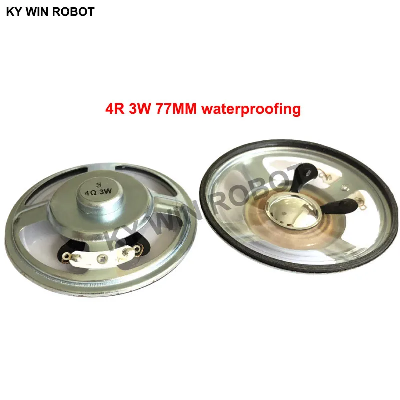 

2pcs/lot New Ultra-thin speaker waterproof 4 ohms 3 watt 3W 4R speaker Diameter 77MM 7.7CM thickness 17MM