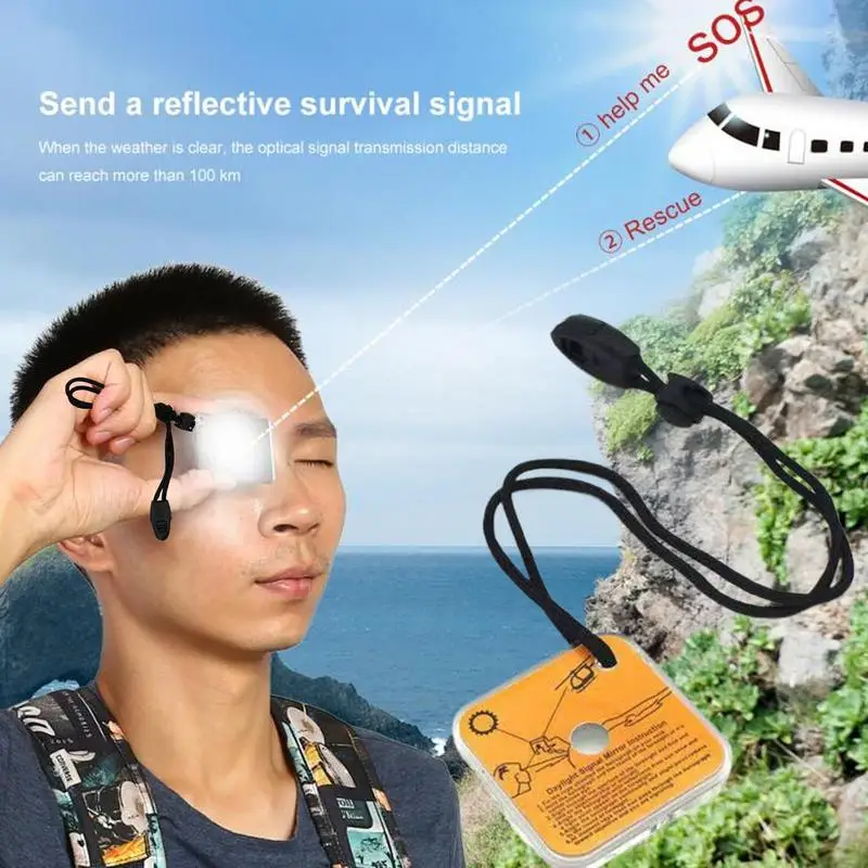 Survival Mirror Survival Reflective Mirror Outdoor Signal Mirror Lightweight Outdoor Survival Technologies Small Signal Mirror