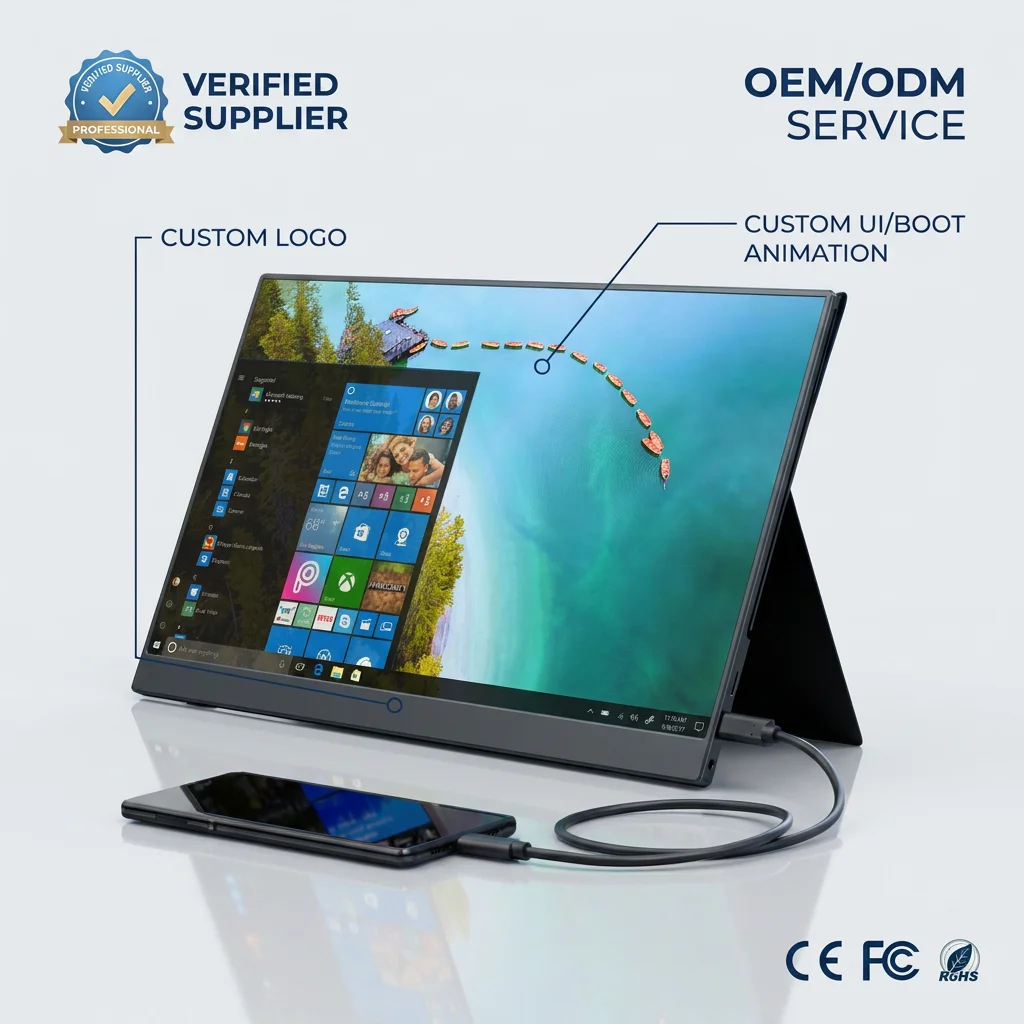 NEW 15.6 Inch FHD 1080P IPS Screen Type-C HD PC Phone Attachable Portable 1920*1080P Portable Touchscreen Monitor for Laptops