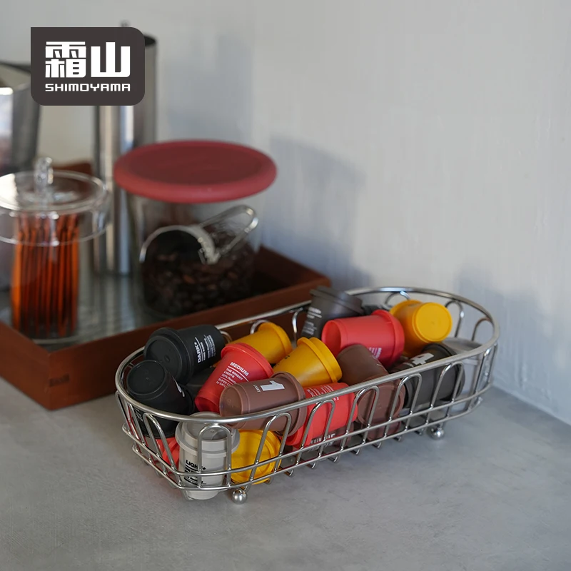 

SHIMOYAMA Modern Design Stainless Steel Wire Basket Kitchen Egg Organizer Chopsticks Mesh Colander and Bowl Storage