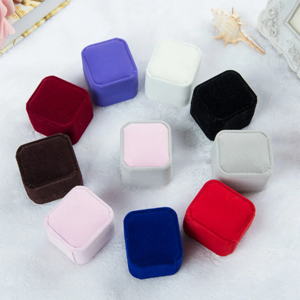 Velvet Ring Box Blue Red Black Jewelry Package Box Necklace Ring Earring Jewelry Boxes Bracelet Organizer Storage Gift Box