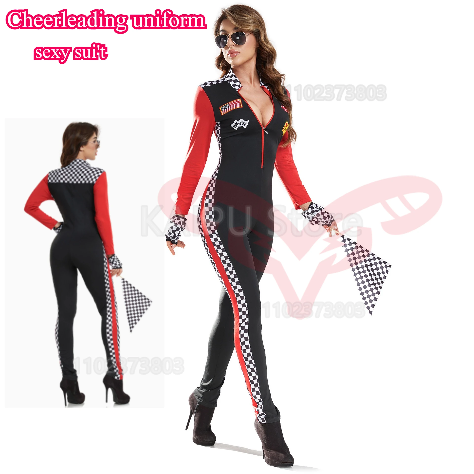 

Сексуальный костюм чирлидерши S-XXL, униформа для чирлидинга, костюм для косплея, женский гоночный комбинезон, костюм чирлидерши.