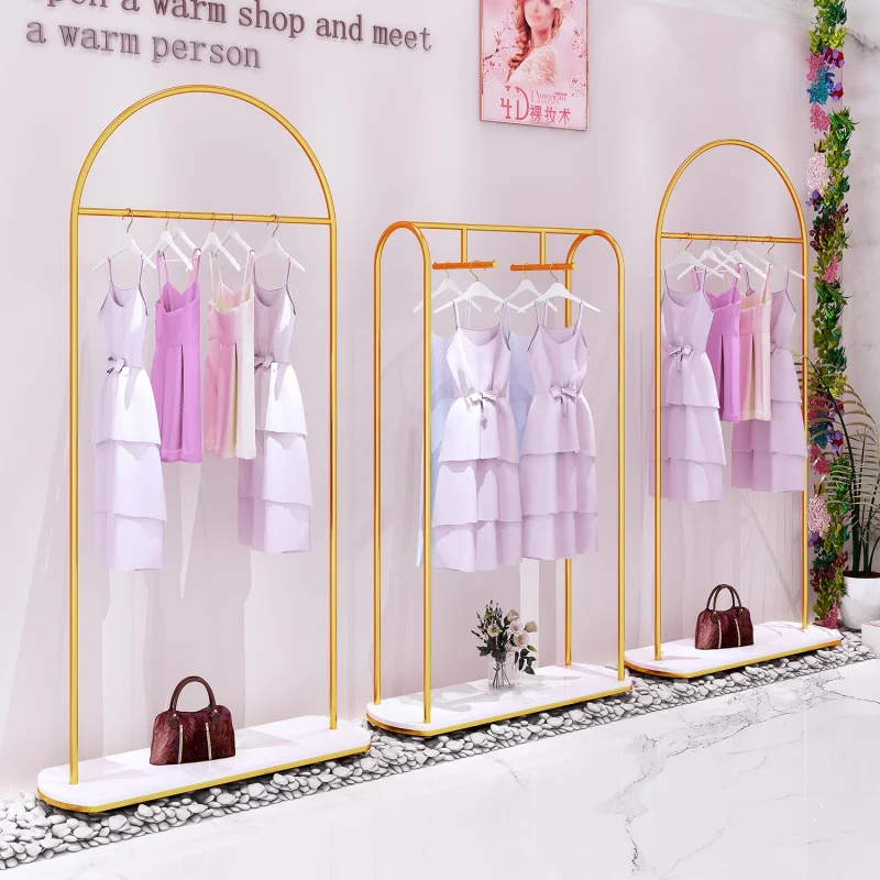 customized.Woman Clothing Store Decoration Luxury Clothing Display Racks Boutique Garment Display Rack Cl