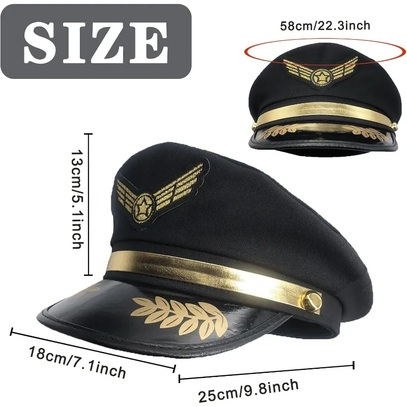 Ensemble d'accessoires de Costume de pilote, Kit de Costume de capitaine de pilote de compagnie aérienne avec lunettes de soleil d'aviateur, ensemble d'accessoires de déguisement