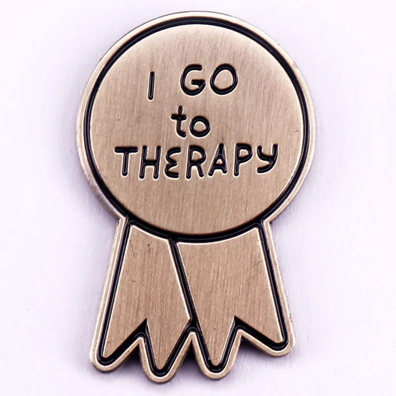 I Go To Therapy Enamel Pin Self Care Badge Brooch Self Love Pin