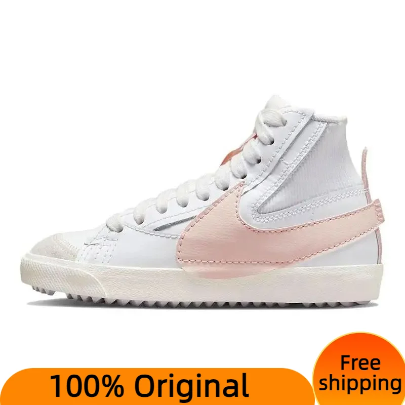 

Nike Blazer Mid 77 Jumbo White Atmosphere Pink Women's Sneakers shoes DQ1471-101 With Original Box