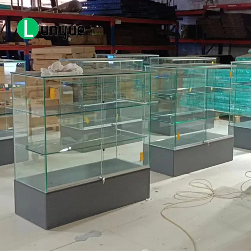 Glass Display Cabinet for Digital Audio Products Watches Showcase Stand Furniture Home Store Product Exhibition Clear View