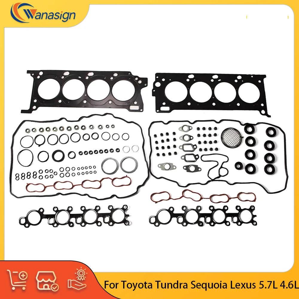 Engine Parts Cylinder Gasket Set Fit 4.6 5.7 L V8 Gas For 08-16 Toyota Tundra Sequoia Lexus 5.7L 4.6L 3URFE
