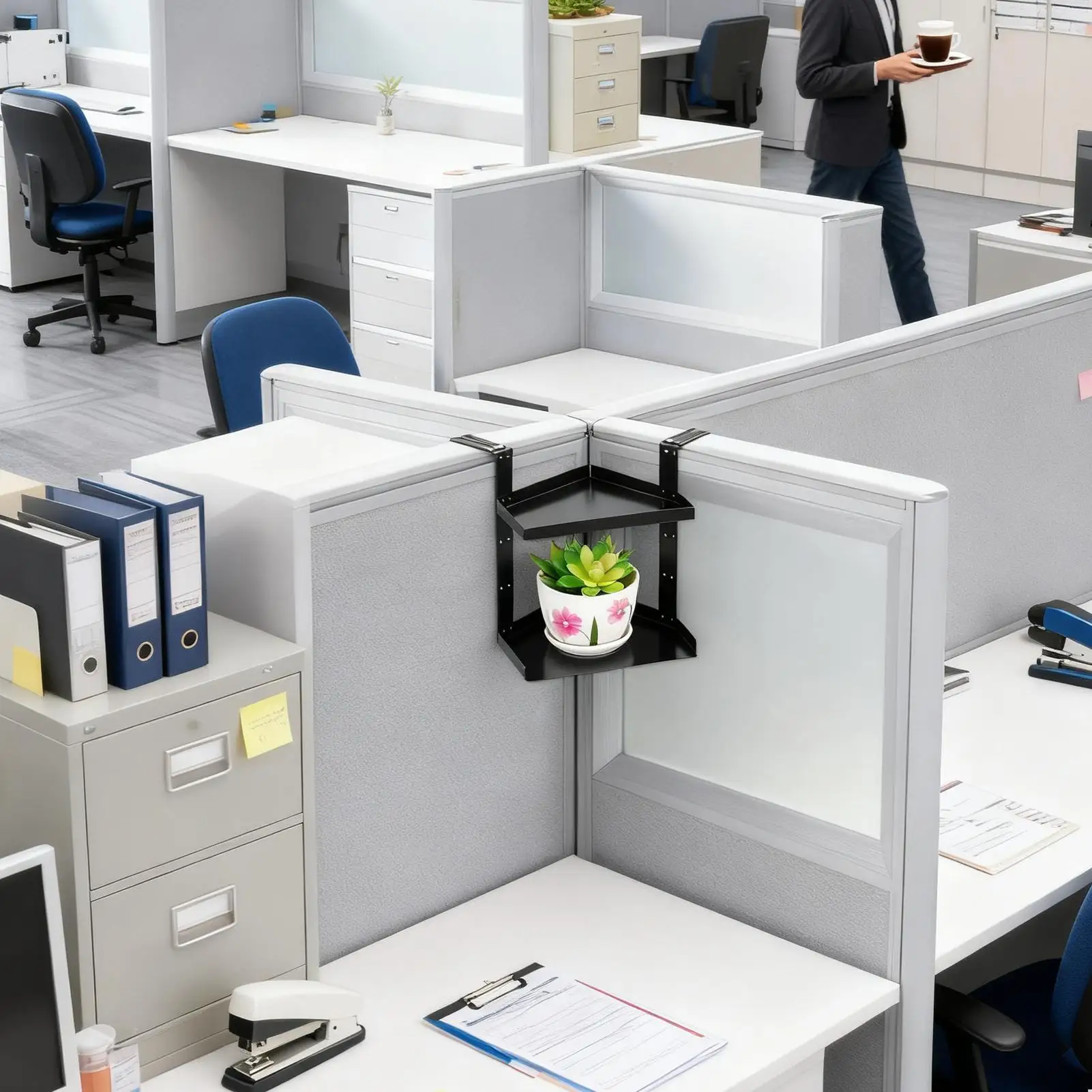 

Cubicle Shelves 2 Layer Shelf Height Adjustable Indoor Cubicle Organizer With Hook For Office Home Kitchen Bathroom Bedroom Room