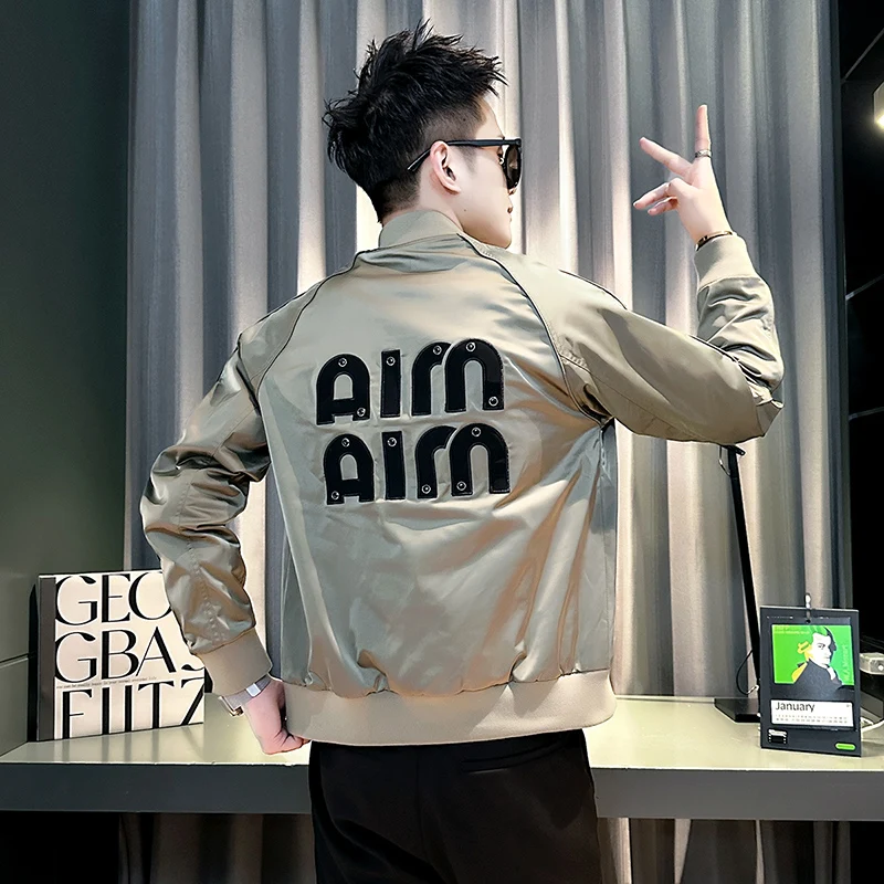 

Повседневная американская бейсбольная куртка с вышивкой, мужская модная куртка с вышивкой, весенне-осенняя модная мужская верхняя одежда, толстовка