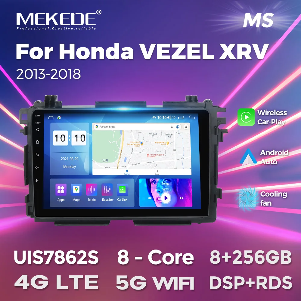 

MEKEDE Wireless CarPlay Android Auto 8Core Car Radio Multimedia Video Stereo Player GPS Navigation For Honda VEZEL XRV 2013-2018
