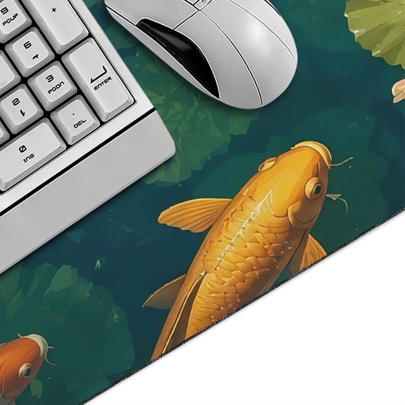 Mouse Pad Koi Fish Lotus Gaming XL Custom Large Mousepad XXL MousePads Office Natural Rubber Laptop Desktop Mouse Pad Mouse Mats
