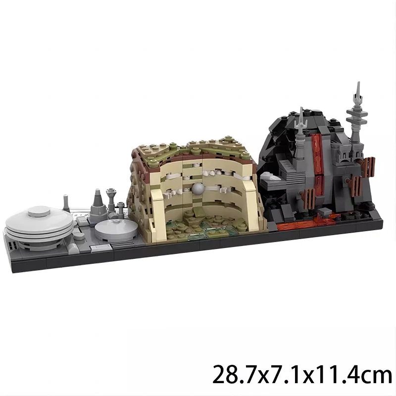 Bricklink MOC Star Movie City Skyline Architecture Trilogy Spaceship Street View Sets Building Blocks Kid Toys Christmas Gift