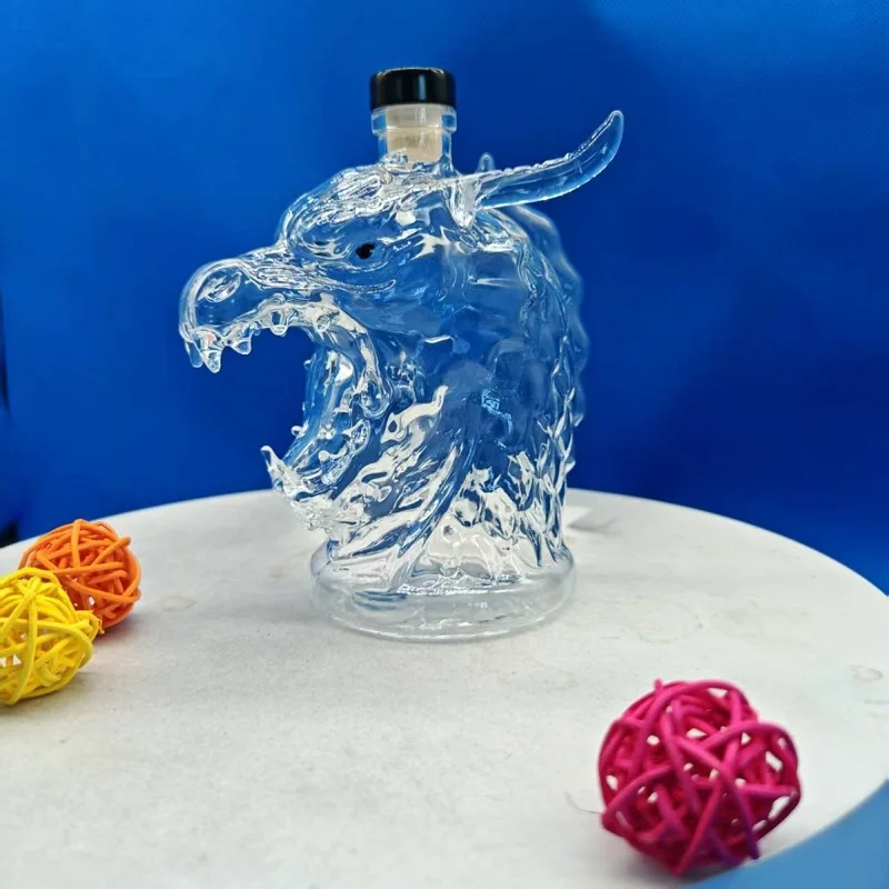 

Funny Whiskey Glass Decanter Dragon 10Oz Glass Whiskey Wine Bottle Statue Decoration for Bar Office Home