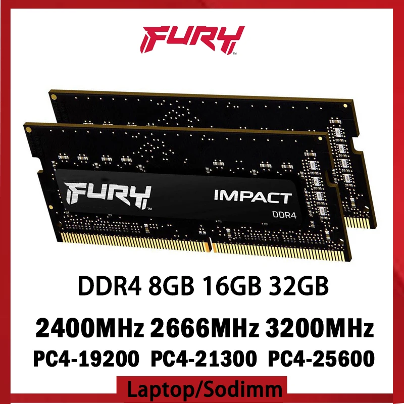 Go! Fury Memoria RAM DDR4 32GB 8GB 16GB 3200MHz 2400 2666MHz Laptop Memory 260Pins SODIMM PC4-19200 21300 25600 Notebook RAM