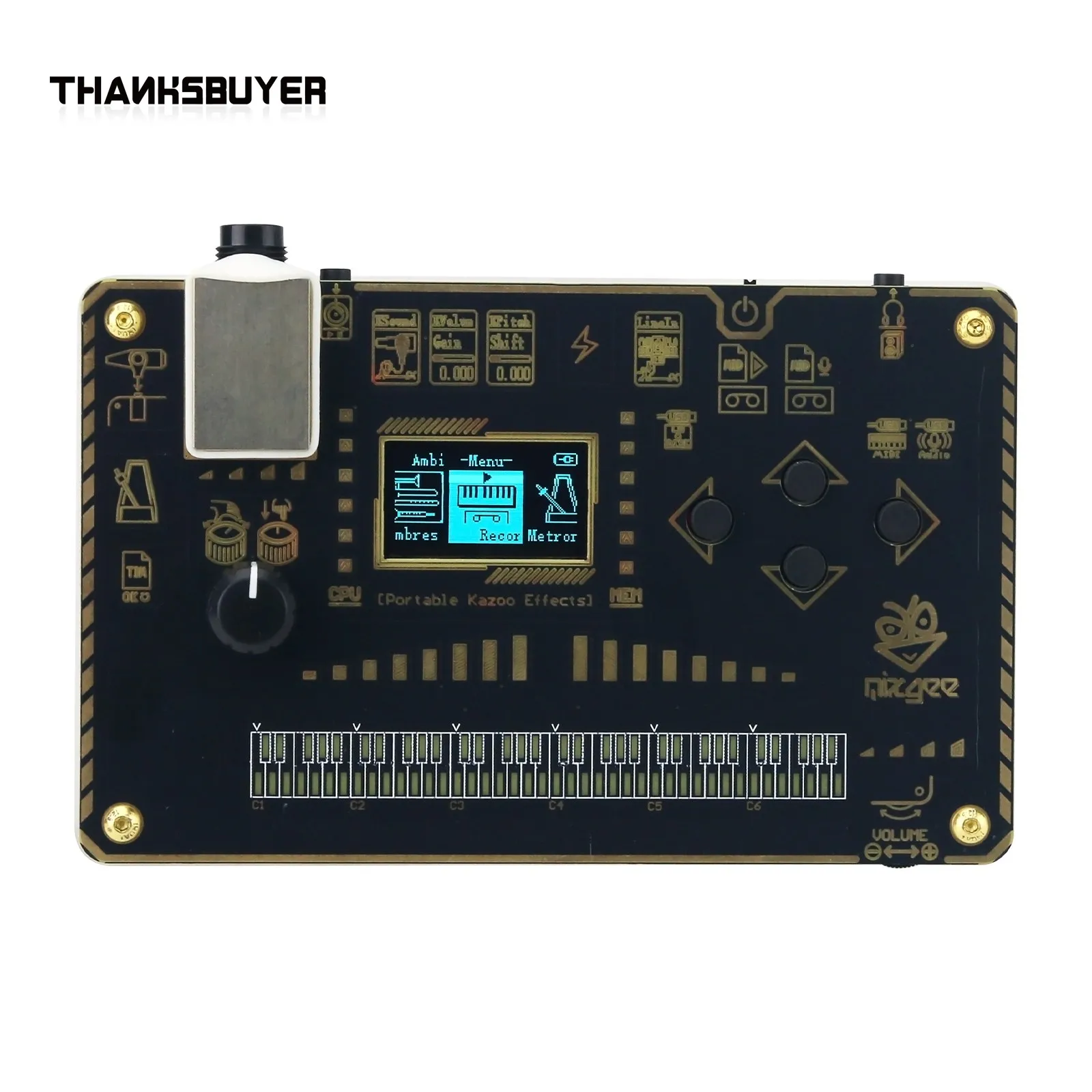 Tragbarer 24-Bit-48-kHz-Stereo-Kazoo-Effektor, umfassender digitaler Modelliersynthesizer, integrierte ab 60 Patches