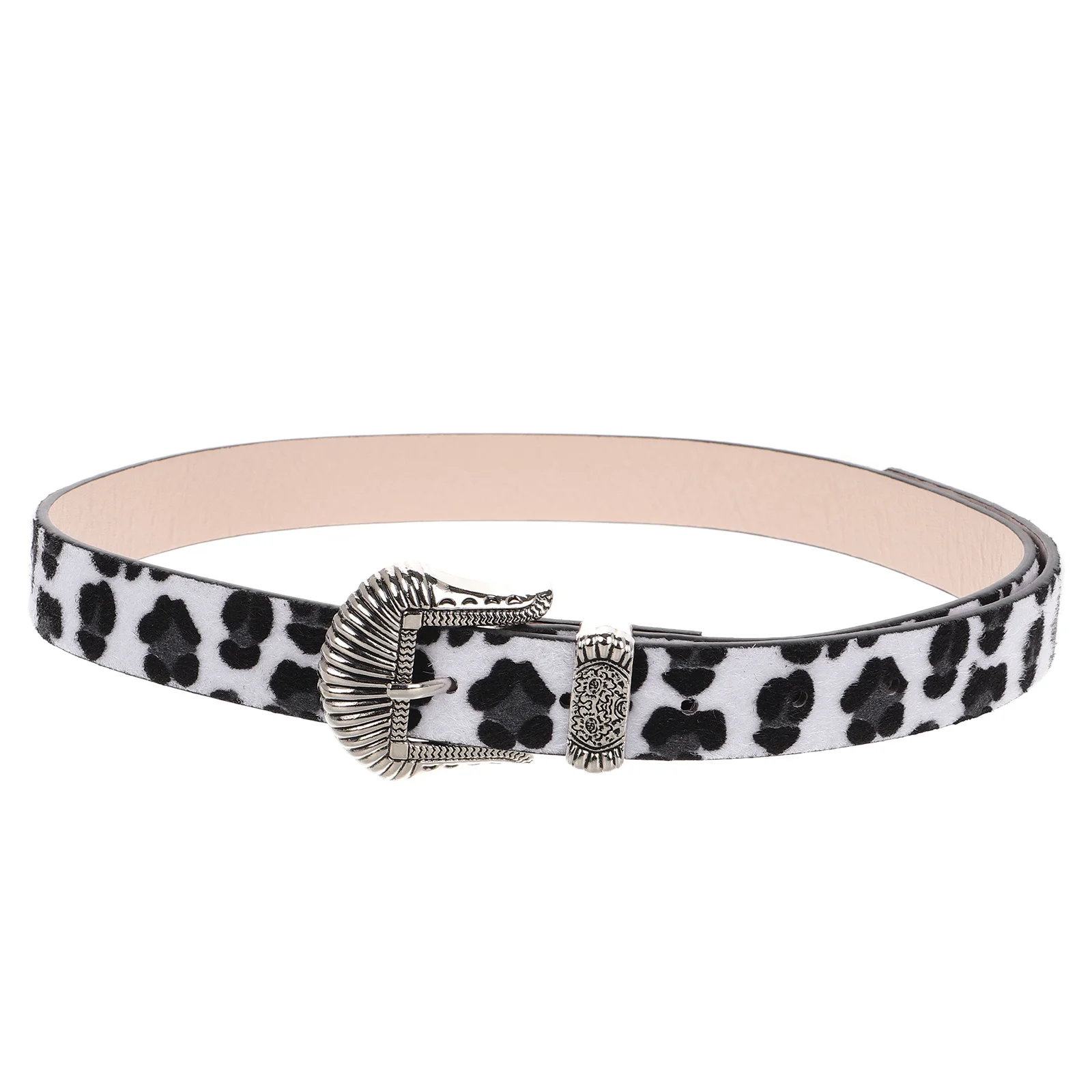 

Retro Leopard Print Artificial Belt Western Buckle Adjustable Waistband Casual Waist Belt for Women Western Belts