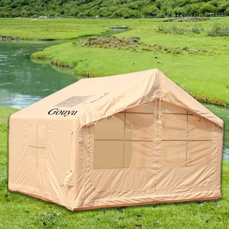 7.5 Square Meters Outdoor Inflatable Tent Picnic Camping Style Complete Set of Equipment Camping Style Thickeneded Rainproof Portable Equipment Supplies