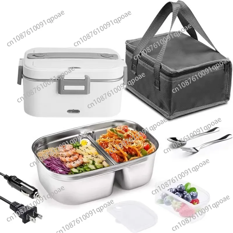

1.8L Home Car Electric Lunch Box Stainless Steel Food Heating Bento 12V 24V 220V Heated Warmer Container Set Lunch Box for Kids