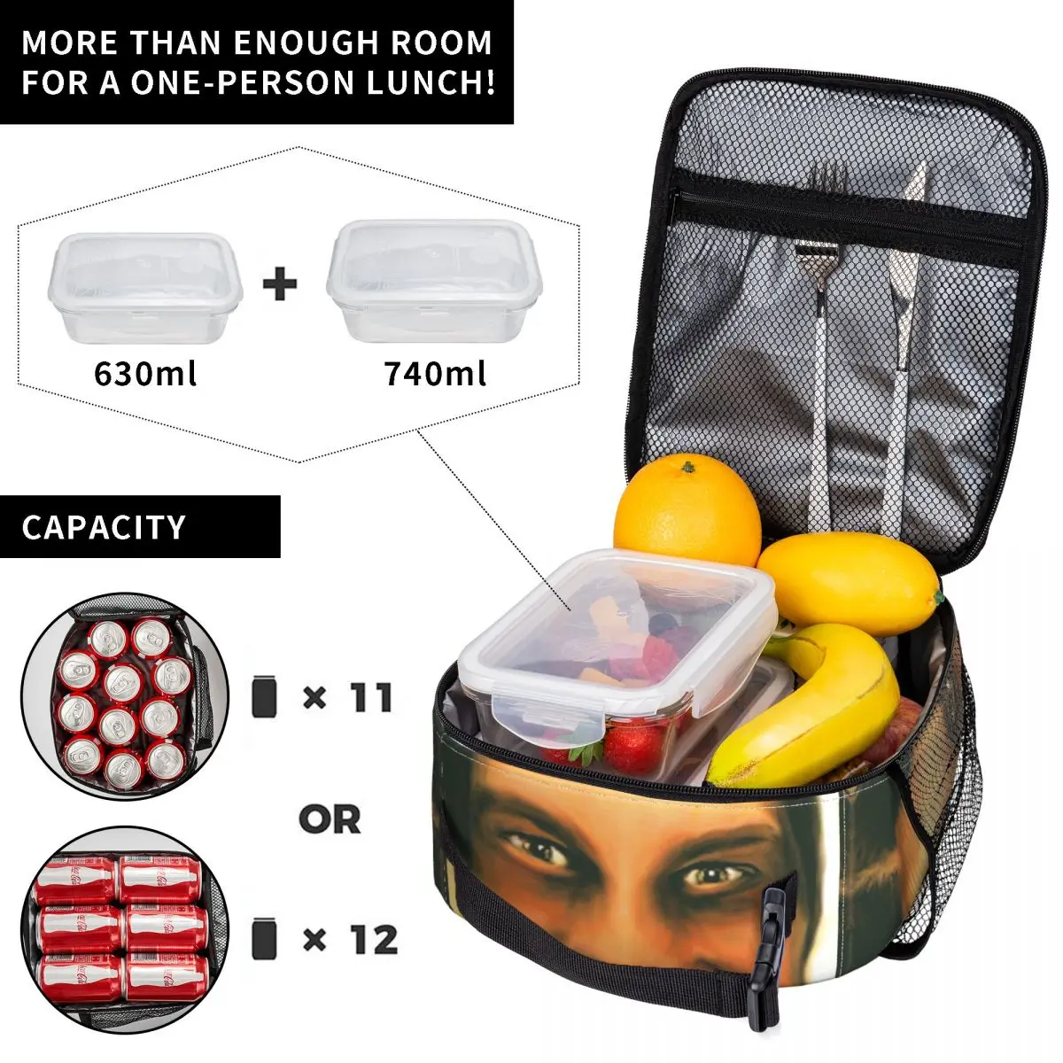 Aphex Twin Thermal Insulated Lunch Bags School Portable Bag for Lunch Thermal Cooler Lunch Box