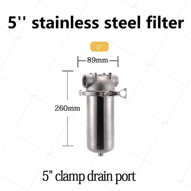 Stainless Steel Filter Housing for Filter Cartridge, Water Filter Housing for Whole House Water Purification of Stainless Steel