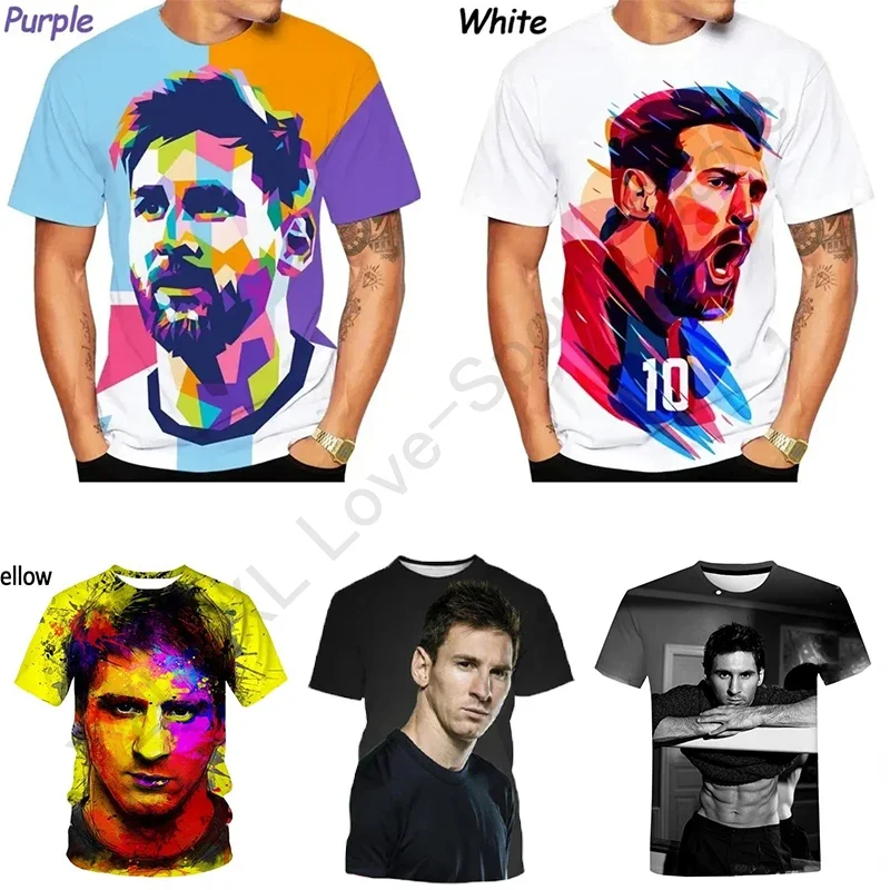 

Lionel Messi Sports Short Sleeve 3D Printing Football Superstar Casual Round Neck Men Women Cool T-Shirt Tops Men's Clothing