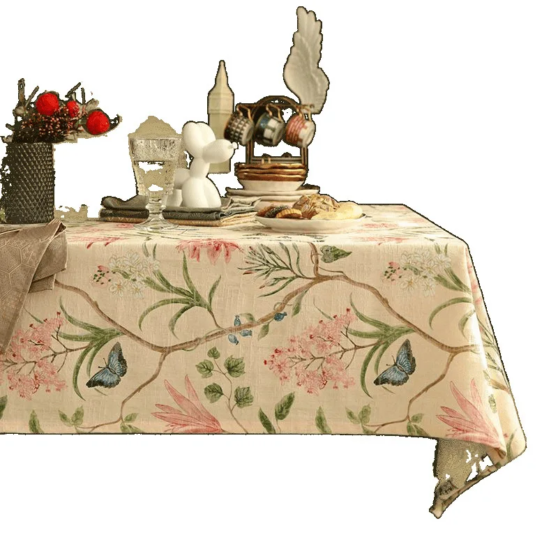 

Table cloth table cover cloth American flower and bird household cotton square tablecloth