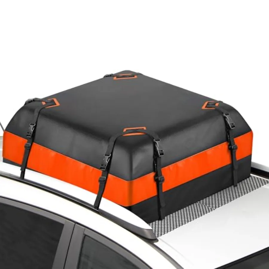 

15 Cubic Feet Roof Rack Rooftop Cargo Carrier Soft-Shell Carriers with Anti-Slip Mat for All Cars with/Without Rack