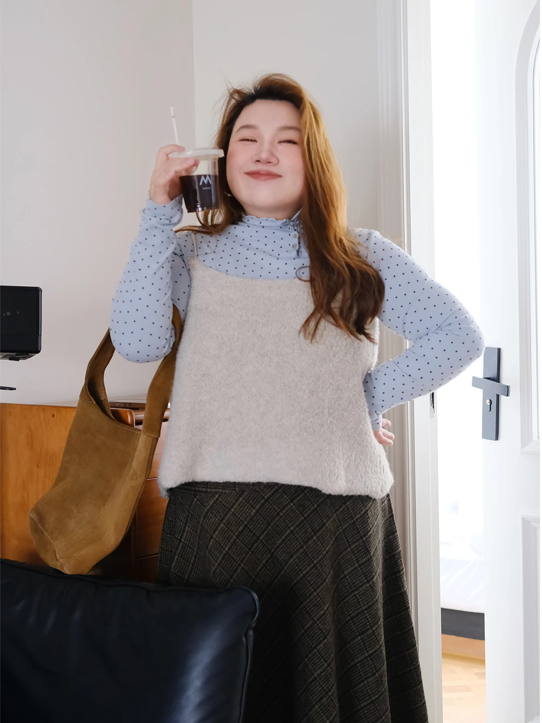

Korean Sle Simple Thiened Strap Vest Top Women's plus Size Inner Wear Casual Loose Fit High Waist Winter Long Sve