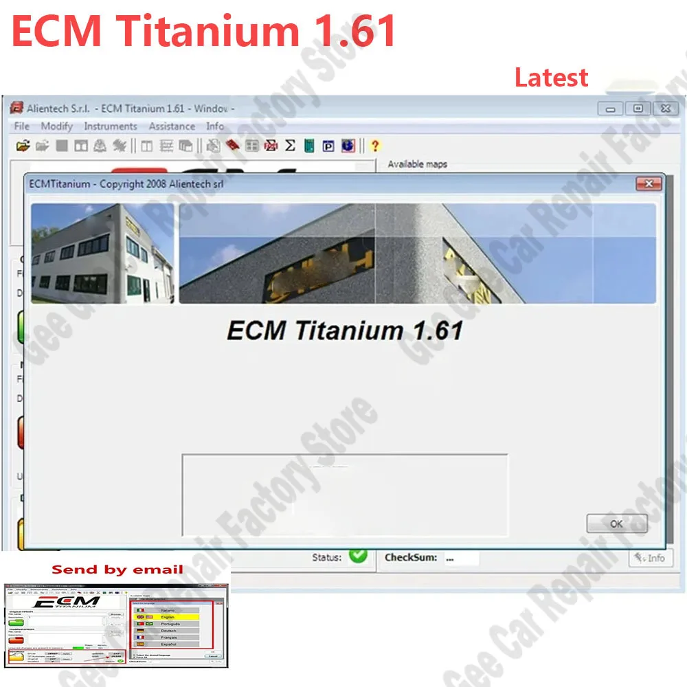 ECM 티타늄 1.61 26000 obd2 스캐너 소프트웨어 + 드라이버 ECM 18259 + 드라이버 포함 ECU 자동차 정비 도구 윈도우 10 지원