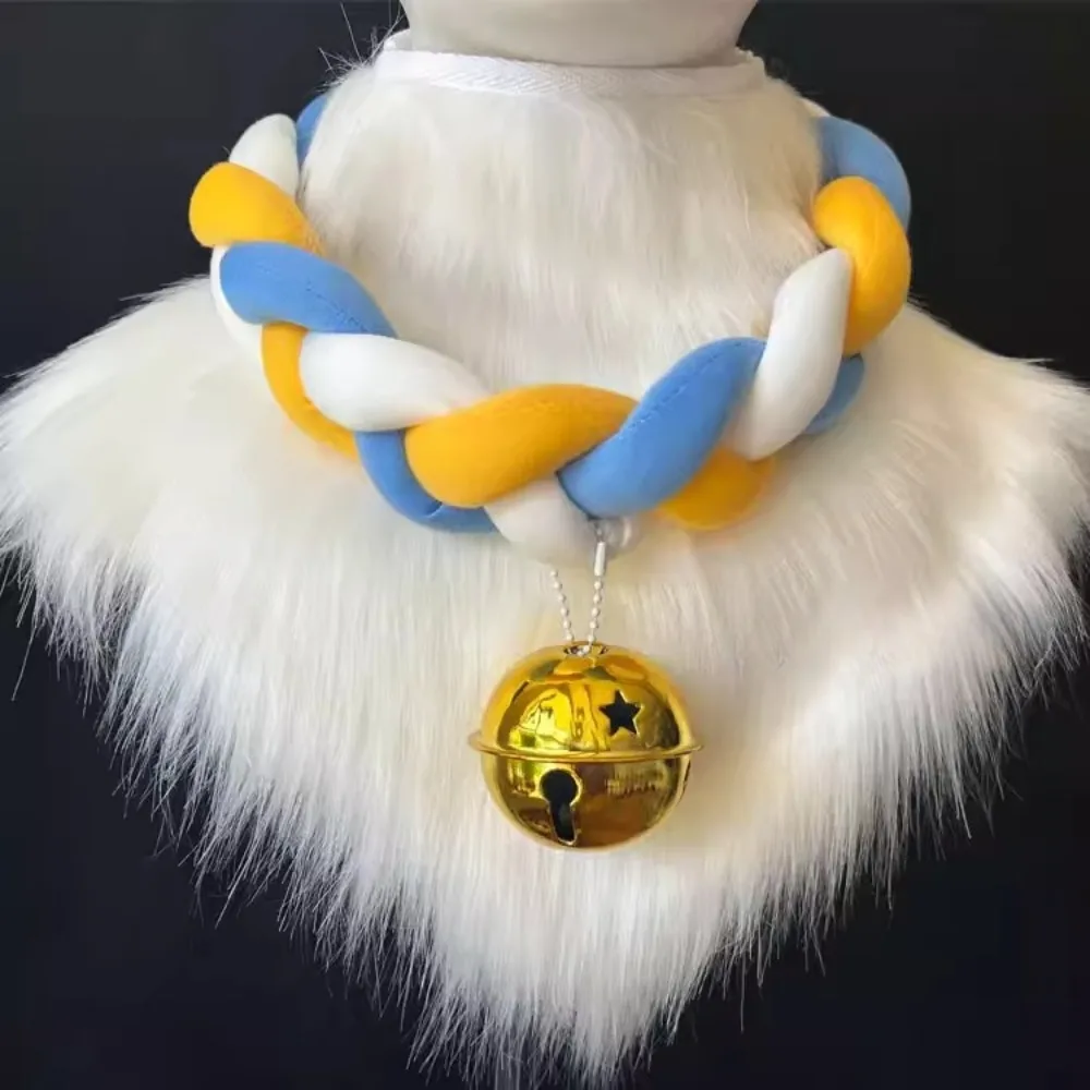 Furry Cosplay Collar with Braid and 6 5 Bell for Animal Costume Custom 3 Colors