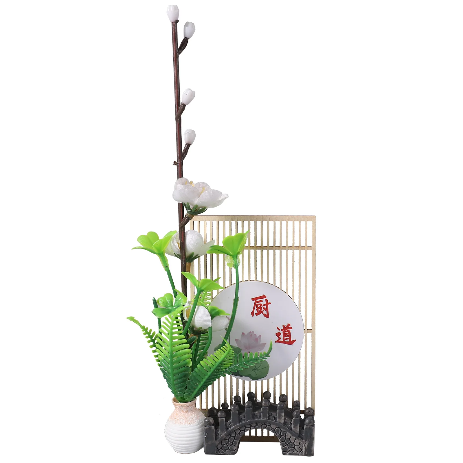 

Faux Mini Flowers Sushi Plate Decor Artificial Stable Base Japanese Style Table Decoration for Restaurant Use Faux Plants Indoor