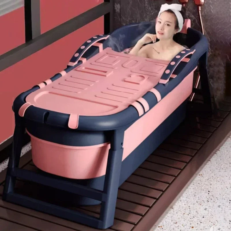 Portable Enlarged and Heightened Bathtub for Adults, Foldable Bathtubs, Full Body, Bathroom, Home, Children's Bath Tub