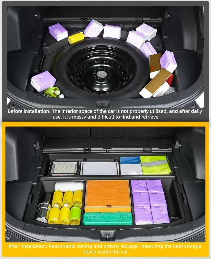Fit for Toyota RAV4 2026 Car Trunk Lower Storage Box Trunk Spare Tire Central Circular Storage Box Auto Interior Storage Piece