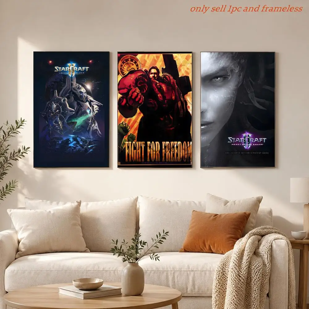 Strategy StarCraft Game Poster Sticky Wall Art Printing Waterproof Home Living Bed Room Aesthetic Decor