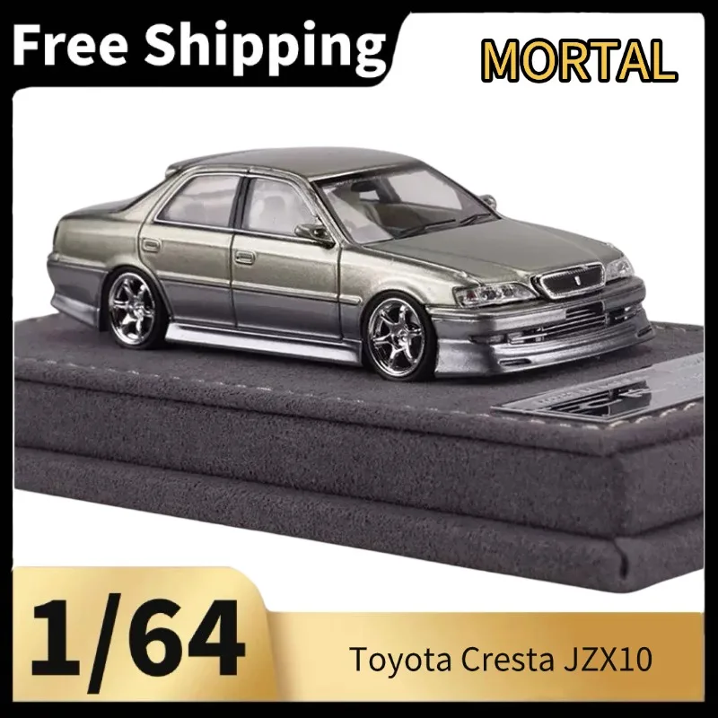 Mortal 1/64 Alloy JDM Sedan Model, Removable Engine Cover Modified Diecast Car, Hobby Collectible Display Toy with Suede Base