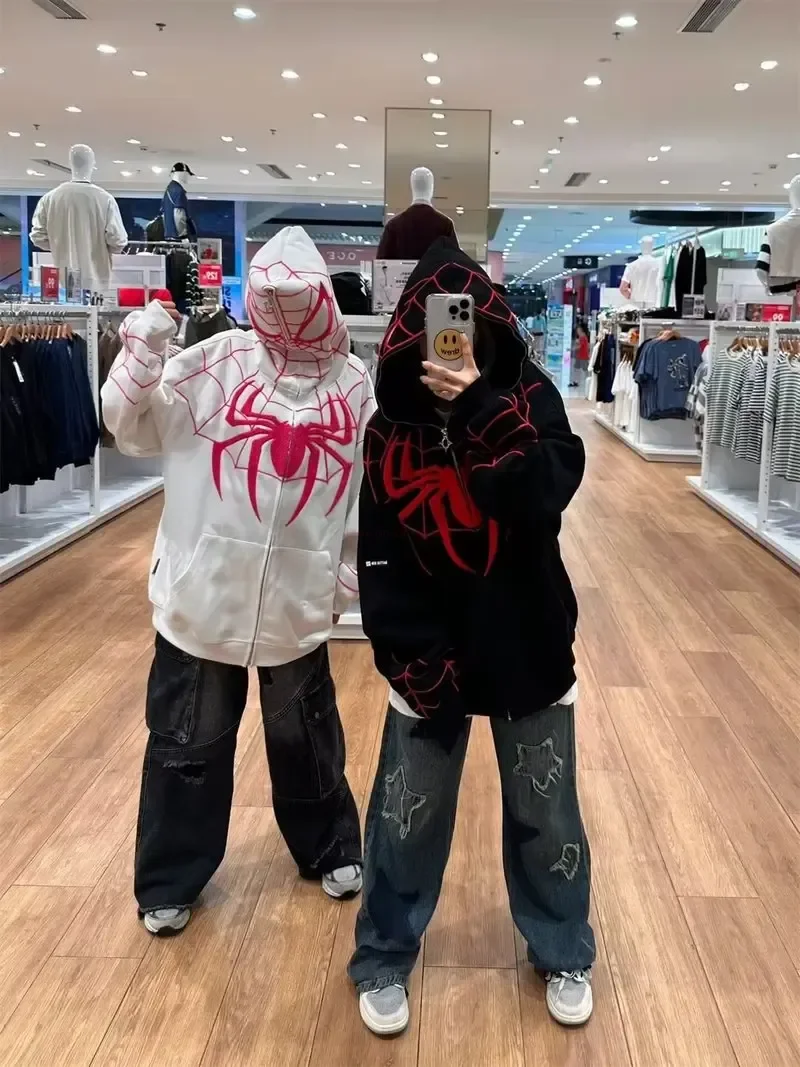 New Marvel Spider Man Hoodies Printing Hooded Fashion Hiphop Sweatshirts Zipper To Top Women Men Clothing Autumn Winter Overcoat