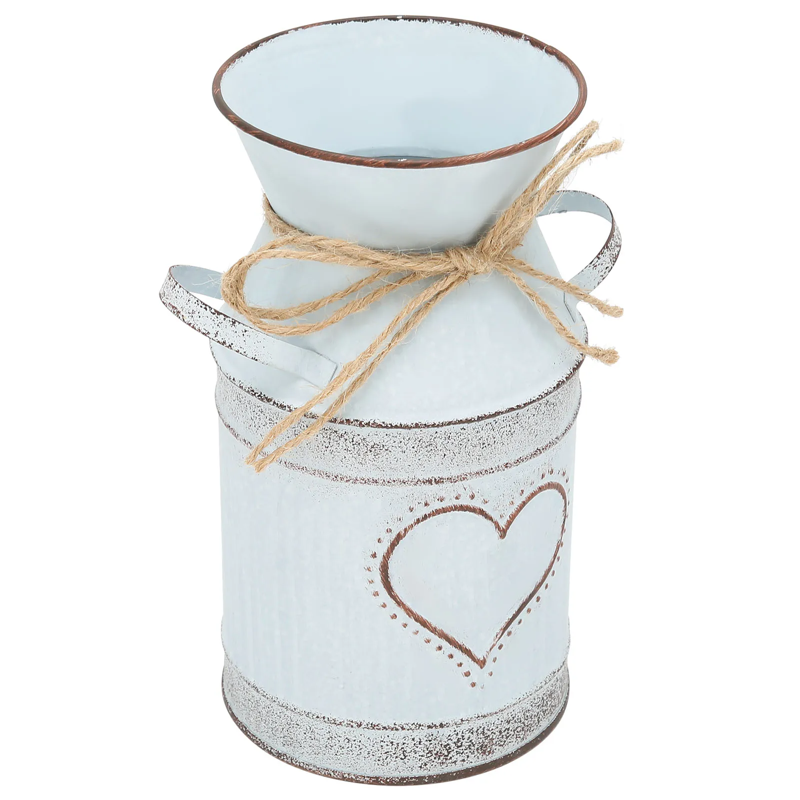 Desktop Flower Vase Galvanized Iron Vintage Decorative Vase for Artificial Flowers for Indoor Outdoor Home Decoration